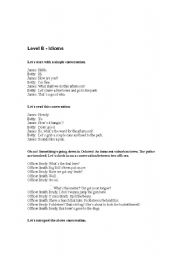 English Worksheet: Idioms and Conversational English/ Slang