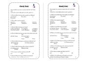 English worksheet: Quick Quiz