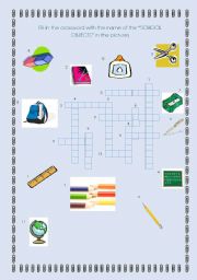 Crossword - School Objects
