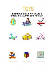 English Worksheet: Toys