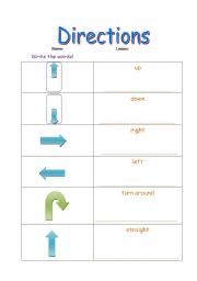 English worksheet: direction