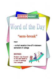 English Worksheet: sem-break