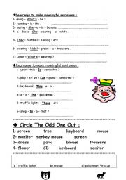 English Worksheet: simple exercises 