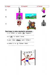 English worksheet: simple exercises 