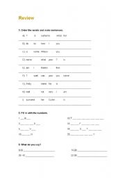 English Worksheet: Review