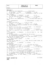 English Worksheet: Conjuntion tests(MCQ)
