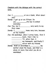 English Worksheet: Present Simsple