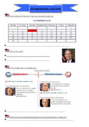 English worksheet: US elections