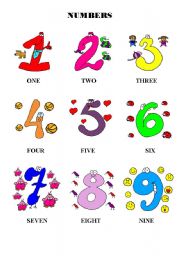 English Worksheet: NUMBERS