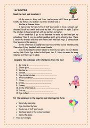 English Worksheet: routine