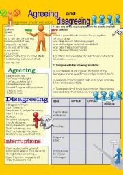 English Worksheet: Agreeing and disagreeing