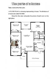 The floor plan and parts of a house