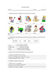 English worksheet: past simple exercices