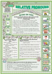 English Worksheet: RELATIVE PRONOUNS