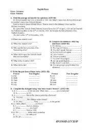 English worksheet: an axam