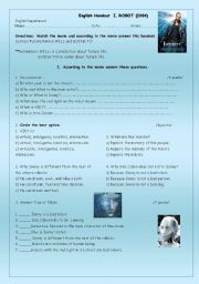 English Worksheet: I, ROBOT (the movie)