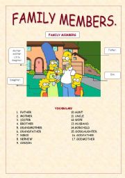 English Worksheet: Family members