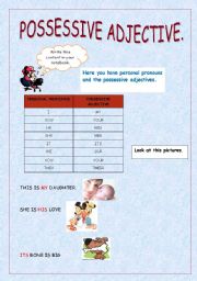 English Worksheet: possessive adjective