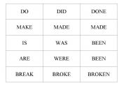 English worksheet: IREGULAR VERBS - put into right order