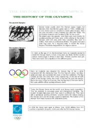 The history of the Olympics - reading comprehension