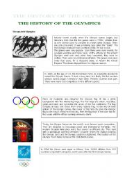 English Worksheet: The history of the Olympics - reading comprehension