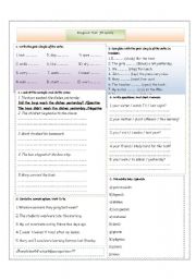 English Worksheet: past simple tense