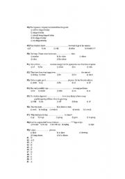 English Worksheet: multiple choice Test with answer