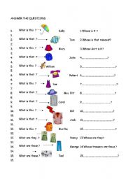 English Worksheet: Clothes-Whose