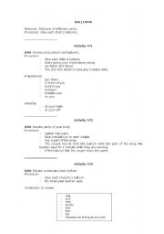 English Worksheet: Working with Balloons!