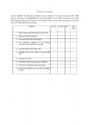 English worksheet: Past Simle Error Correction