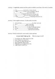 English Worksheet: Presen Simple 