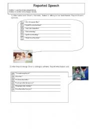 English worksheet: Reported speech