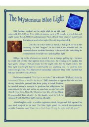 English Worksheet: the mysterious blue light