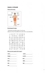 English Worksheet: Parts of the body