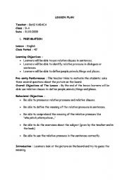 English Worksheet: Lesson Plan For Relative Clauses