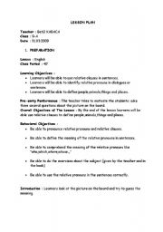 English worksheet: Lesson Plan For Relative Clauses