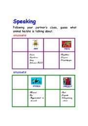 English worksheet: animal world