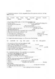 English Worksheet: exercises comparative and superlative 