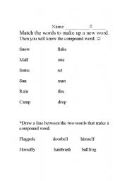 English Worksheet: Compound Words