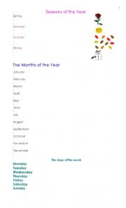 English worksheet: SEASONS