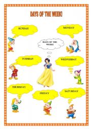 English Worksheet: DAYS OF THE WEEK