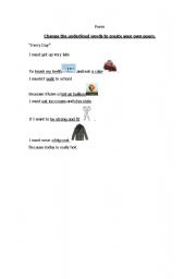 English Worksheet: every day , poem