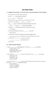 English Worksheet: Quiz Present Perfect