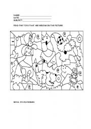 English Worksheet: toys puzzle