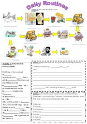 English Worksheet: Daily Routines