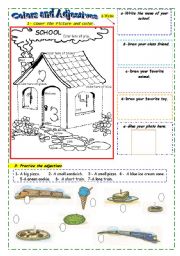 English Worksheet: Colors and adjectives