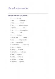 English worksheet: verb to be