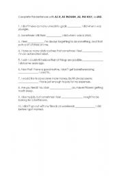 English worksheet: Clauses of Manner