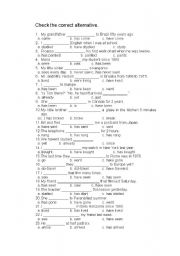 present perfect X simple past (multiple choice exercise)