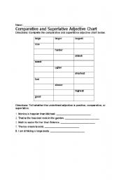 English Worksheet: Comparative and Suparlative